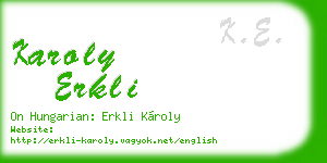 karoly erkli business card