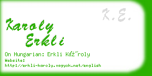 karoly erkli business card